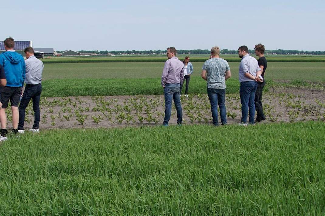Telers en TopBodem-partners bekijken de demo van HLB in 1e Exloermond