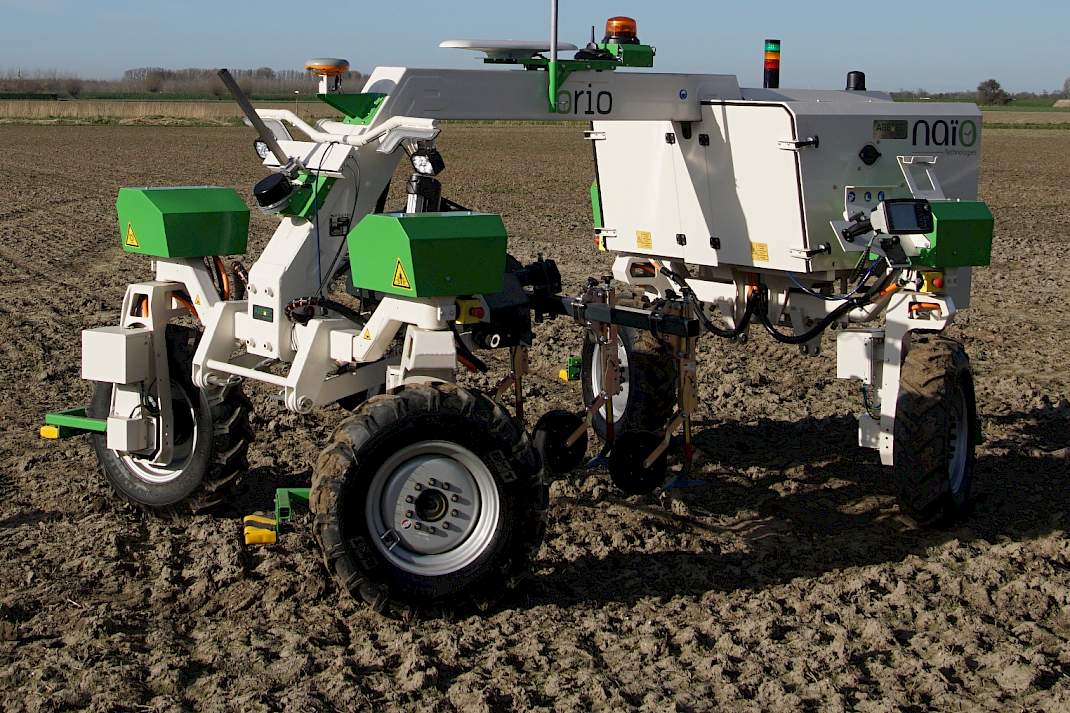 Robot Naio Orio kan draaien om zijn as en heeft weinig wendakkernodig.
