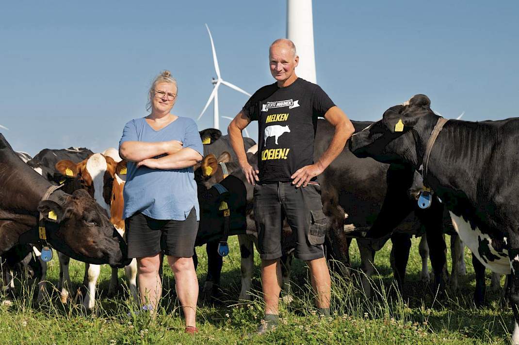 Herman en Esther Zonderland, met een biologisch melkveebedrijf in Flevoland, denken dat de stikstofbrief niets voor de natuur gaat opleveren.
