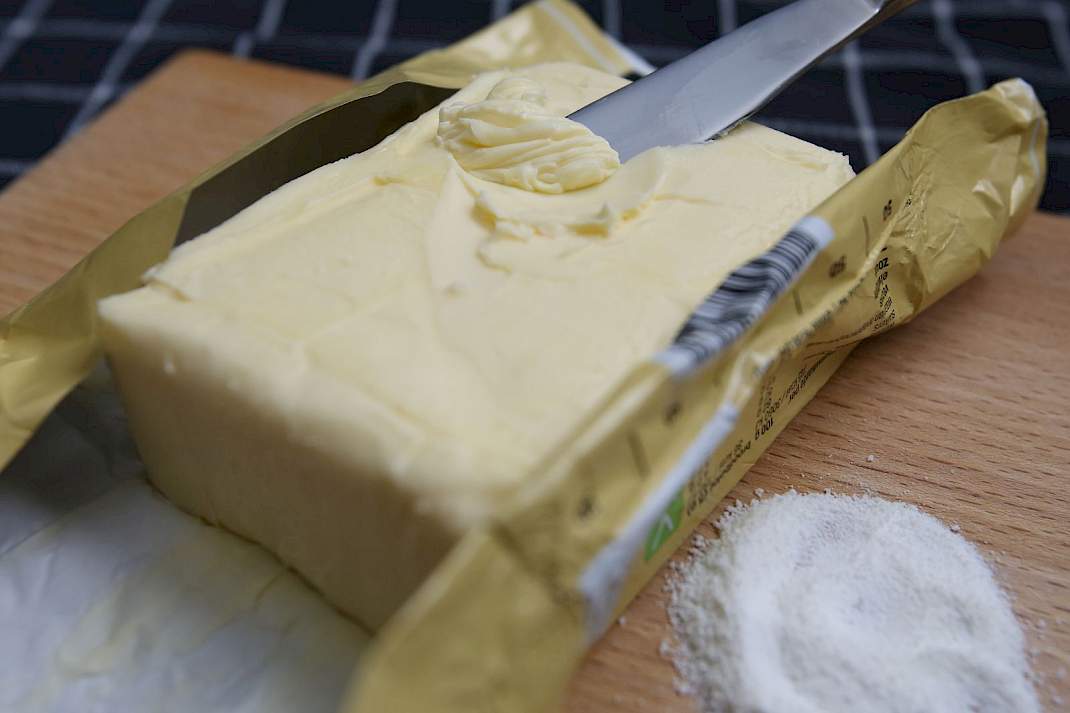 Boter en magere melkpoeder