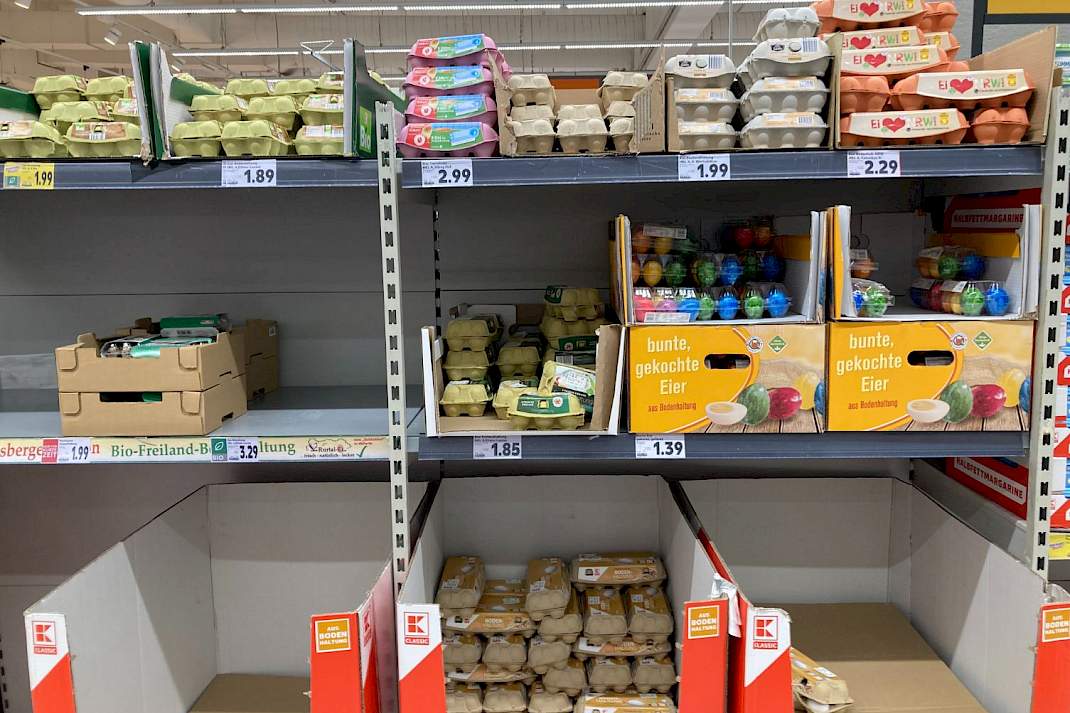 Eieren in een supermarkt