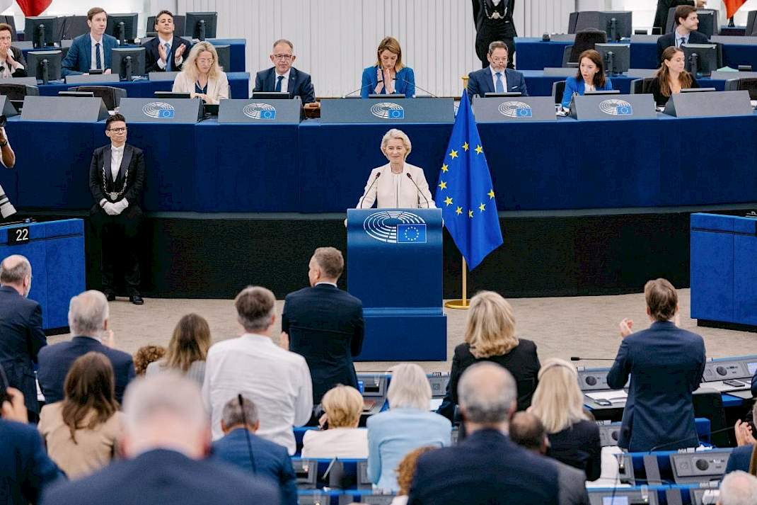 Ursula von der Leyen houdt haar State of the European Union in het Europees Parlement