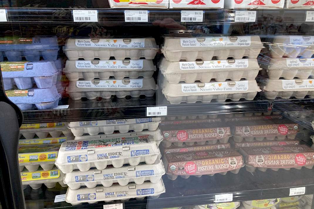 Eieren in Amerikaanse supermarkt